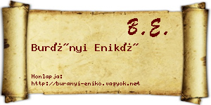 Burányi Enikő névjegykártya